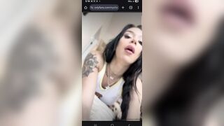 Cora Jade aka elaynablack seethrough nipples in white top teasing onlyfans leaked video