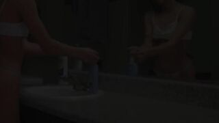 Karli Mergenthaler gets fucked in the bathroom