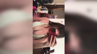 Littlelivbug Closeup Big Tits Teasing Mirror Selfie Custom Leak Video