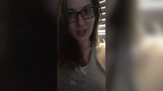 Imamberhahn Strips Off Tank Top to Reveal Big Tits in Glasses