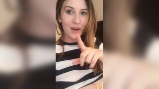 Imamberhahn Teases Her Big Tits in Striped Crop Top and Denim Shorts