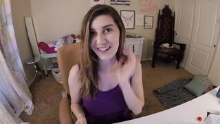 Imamberhahn Teases Nude in a Purple Dress in the Bedroom
