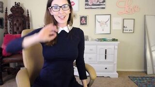 Imamberhahn Deepthroats a Big Dildo in Stockings and Glasses