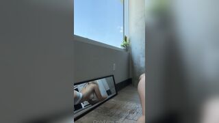Lialynn Teases Kneeling in Light Blue Panties