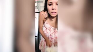 Grace.barker12 Slips Nip While Cooking In Livestream TikTok