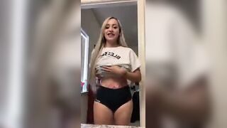 Blonde Got Boob Slips Out On Live TikTok