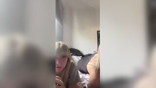 Gothic Blonde In Black Dress Slips Nip On Livestream
