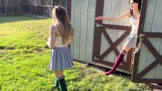 Lilahlovesyou & Bronwin Aurora Lesbians Eating Cunts In Outdoor Kitchen Onlyfans