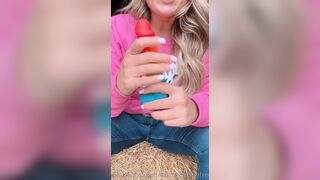 Farmeralirae AKA Farmerali Rainbow Dildo Anal Rides In Barn Onlyfans