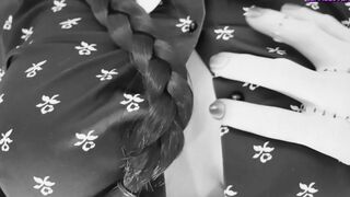 LalunaLewd Teases In Black And White Lingerie