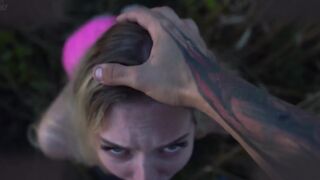 Lily Gives A Blowjob In The Open Field