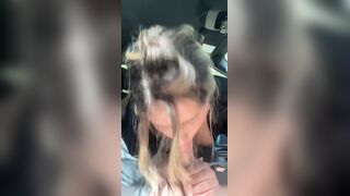 Bearuby Gives A Car Blowjob To Her Boyfriend