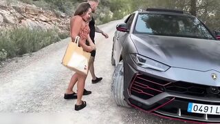Italian Hottie Paisita Gets Ravished In A Luxury Car Outdoors