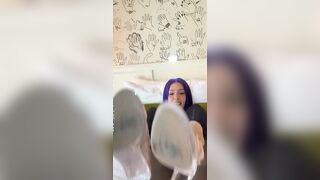 Minitinah Sucking Cock And Boobs Fucked In Her Purple Hair