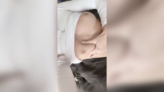 ViktoriaKPA Masturbates In Skintight Dress On Sofa POV