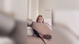 Okiichloeo BBC Dildo Fucked Through Her Ripped Net Stoking And Cream Filled Onlyfans